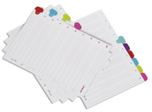 Separador Cartolina A4 10 Posições AMBAR School