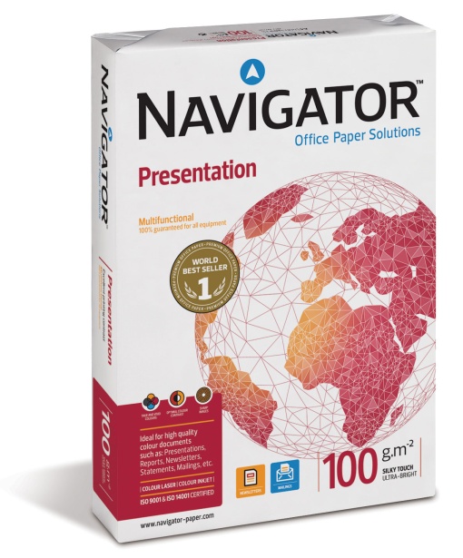 Papel Fotocópia A4 100g NAVIGATOR Presentation Branco 500 folhas