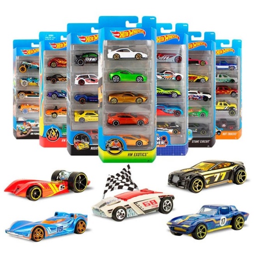 Hot Wheels carro miniatura caixa com 5 unidades sortido Mattel 01806