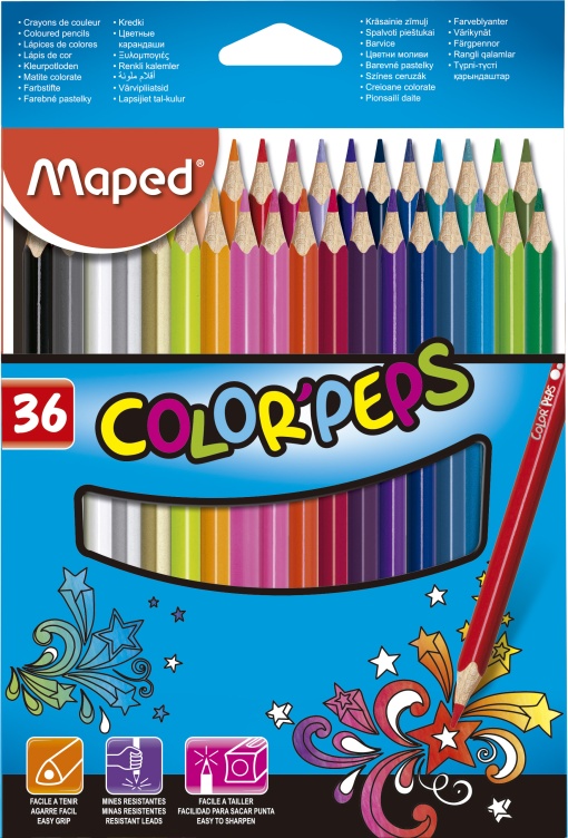 Lápis de Cor MAPED Color Peps Classic Longos caixa com 36