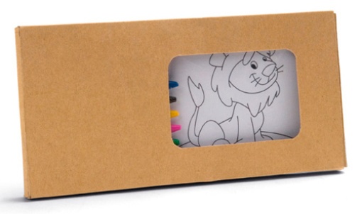 Lápis de Cera (8 unidades) + 8 Cartões para Pintar