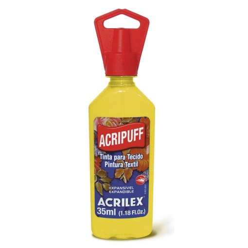 Tinta para Tecido Expansível ACRILEX Acripuff Amarelo Limão 504 35ml