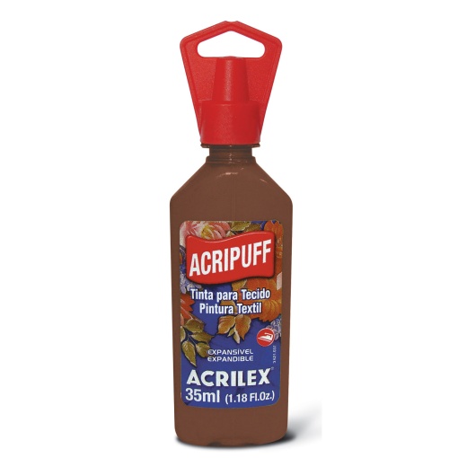 Tinta para Tecido Expansível ACRILEX Acripuff Castanho 531 35ml