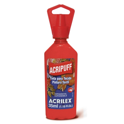 Tinta para Tecido Expansível ACRILEX Acripuff Vermelho Vivo 541 35ml
