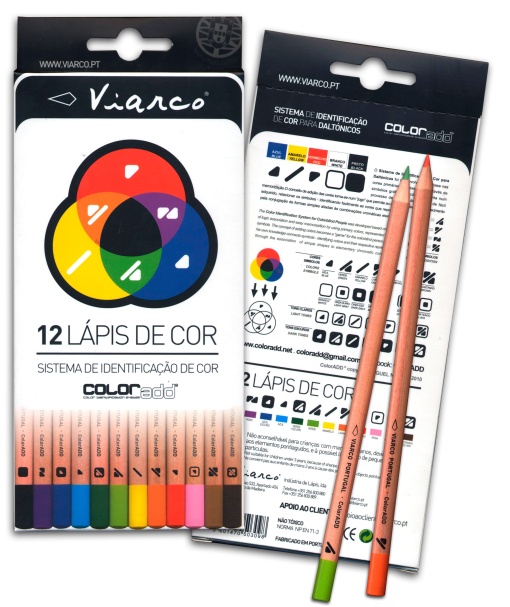Lápis de Cor VIARCO para Daltónicos caixa com 12