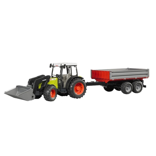 Tractor Claas Nectis 267 F com Pá Dianteira e Atrelado BRUDER