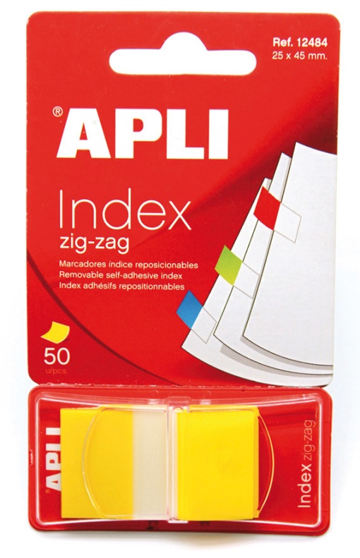 Index APLI 25x45mm amarelo 50 folhas