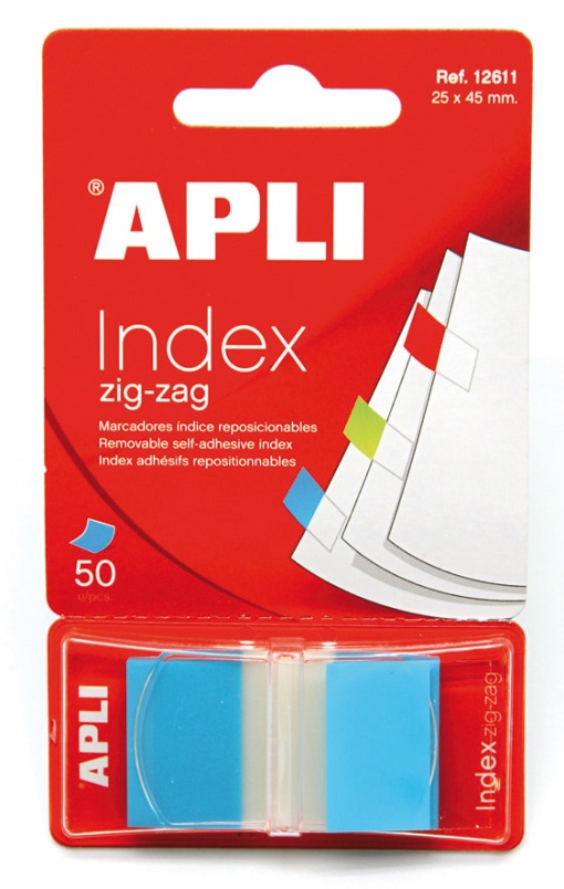 Index APLI 25x45mm azul 50 folhas
