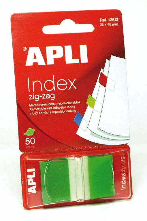 Index APLI 25x45mm verde 50 folhas