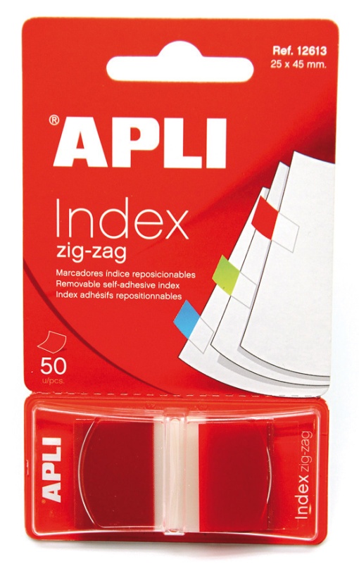 Index APLI 25x45mm vermelho 50 folhas