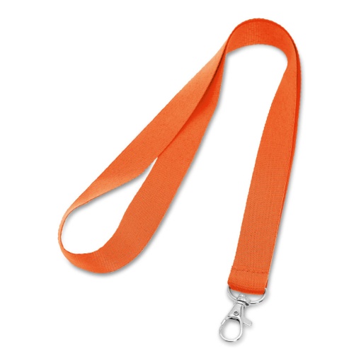 Fita para Crachá com Mosquetão 480x20mm laranja