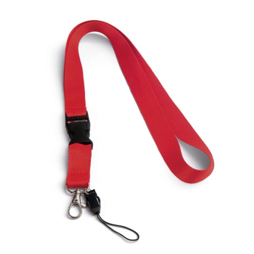 Fita para Crachá com Mosquetão 530x20mm vermelho