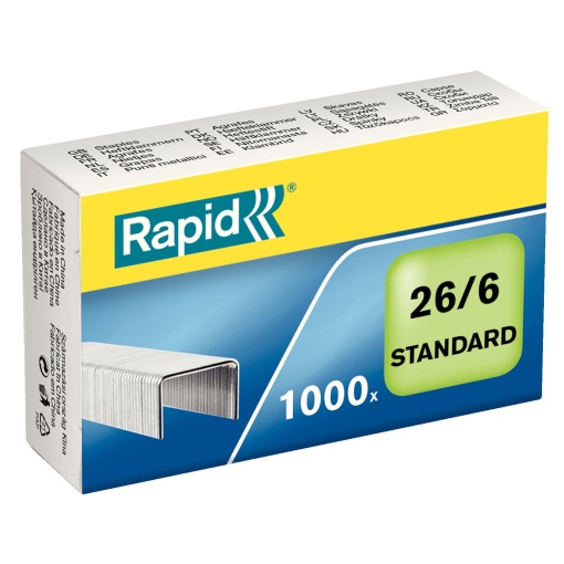 Agrafos 26/6 RAPID Standard Caixa com 1000