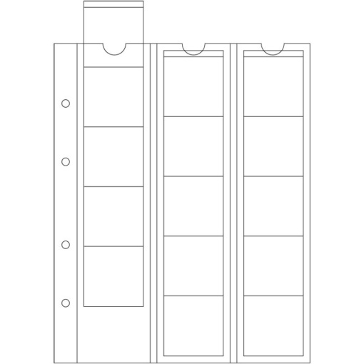 Bolsa de Numismática 15 Divisórias 42x42mm LEUCHTTURM Optima Transparente com 5