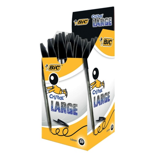 BIC Cristal large 1.6mm black ballpoint pen