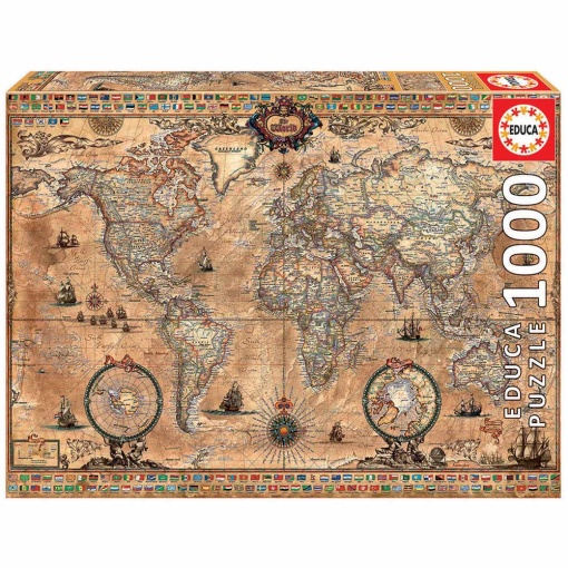 Puzzle EDUCA 1000 peças Mapa-mundi