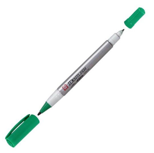 Marcador SAKURA Identi-pen 441 2 pontas 0,4mm+1mm verde 29