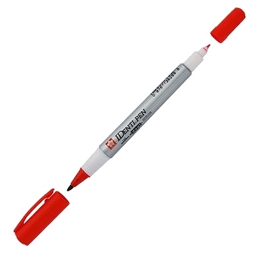 Marcador SAKURA Identi-pen 441 2 pontas 0,4mm+1mm vermelho 19