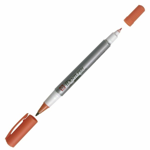 Marcador SAKURA Identi-pen 441 2 pontas 0,4mm+1mm laranja 5