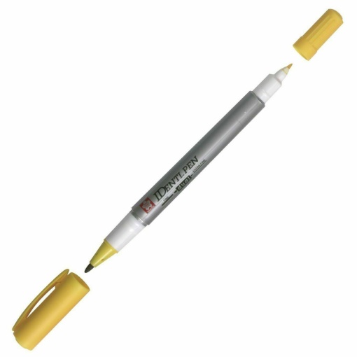 Marcador SAKURA Identi-pen 441 2 pontas 0,4mm+1mm amarelo 3