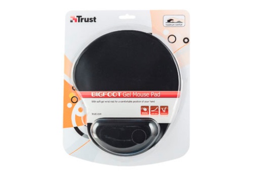 Tapete Rato TRUST com Apoio Pulso Gel Preto