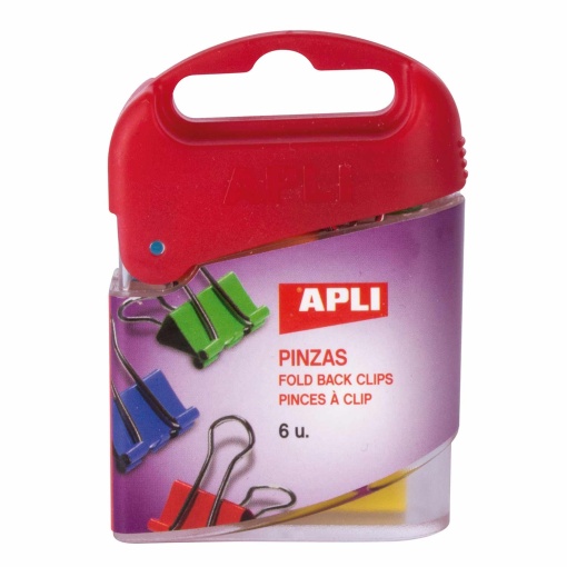 MOLA PARA PAPEIS 19MM APLI COLORS BLISTER C/6 12675