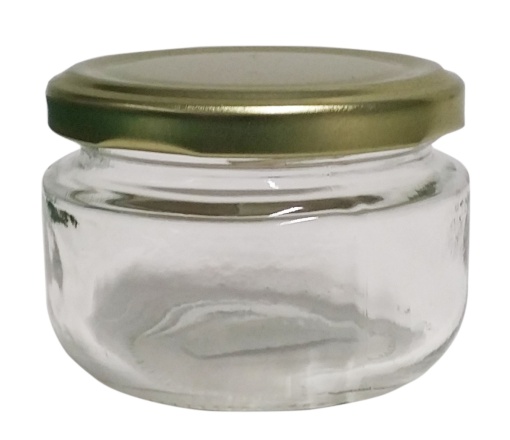 Frasco de Vidro 138ml com tampa metal
