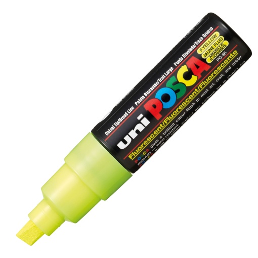 Marcador UNI Posca Pc-8k grosso 8mm amarelo fluorescente