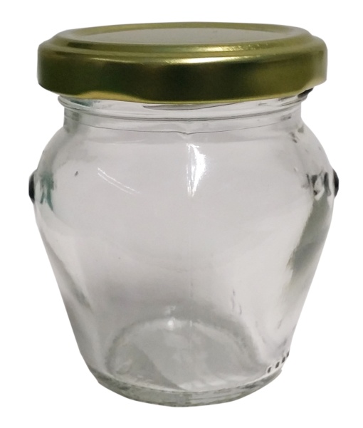 Frasco de Vidro boião orçio 106ml com tampa metal