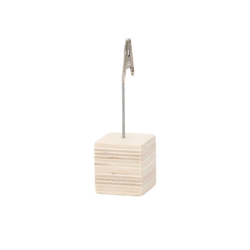 Cubo de Madeira com Clip Crocodilo