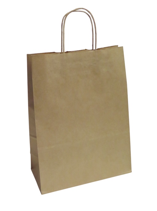 Saco de Papel Asa Torcida 36 Kraft Castanho 27x12x37cm