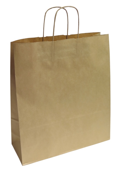 Saco de Papel Asa Torcida 36 Kraft Castanho 36x12x41cm