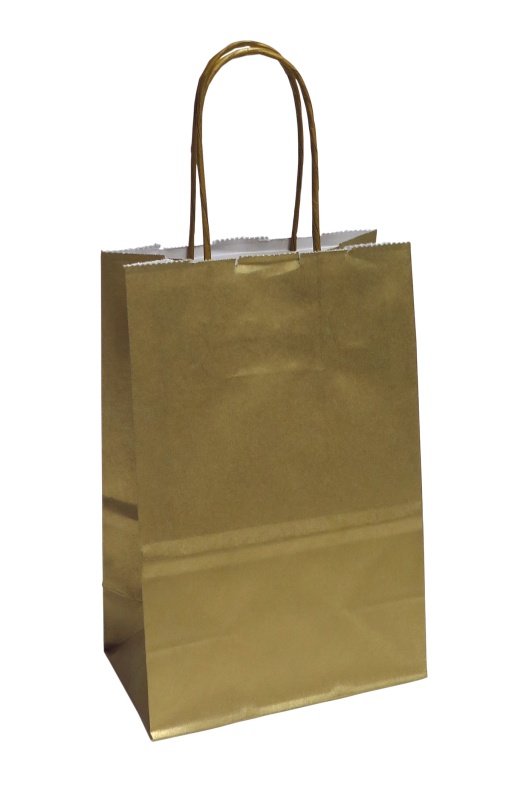Saco de Papel Asa Torcida 122 Ouro 14x8,5x21,5cm