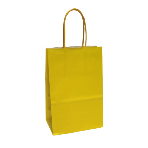 Saco de Papel Asa Torcida 137 Amarelo 14x8,5x21,5cm