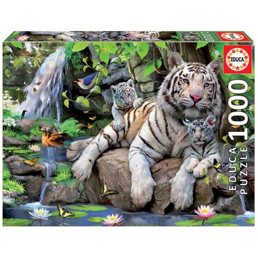 Puzzle EDUCA 1000 peças Tigres Brancos de Bengala