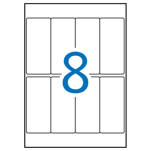 A5 labels 36x82mm white 15 sheets (120 units) APLI