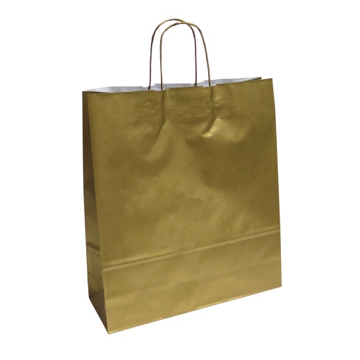 Saco de Papel Asa Torcida 122 Ouro 36x12x41cm