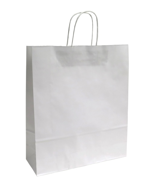 Saco de Papel Asa Torcida 35 Kraft Branco 36x12x41cm