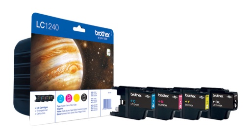 Tinteiro BROTHER LC1240 VALBP Pack 4 Cores MFCJ6510DW/6710 600 Páginas