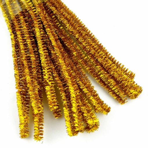Chenille 8mmx50cm ouro metálico MEYCO - 10 unidades