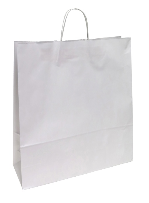 Saco de Papel Asa Torcida 35 Kraft Branco 45x15x49cm