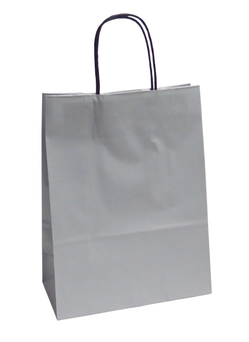 Saco de Papel Asa Torcida 38 Cinzento 22x10x29cm