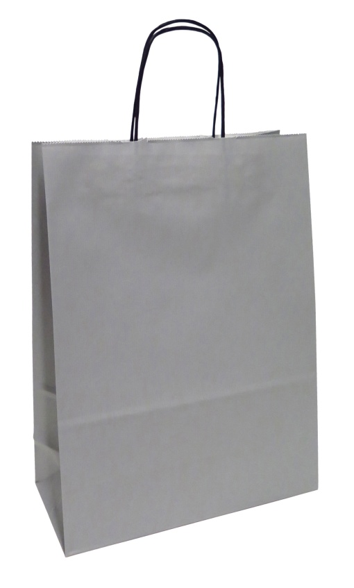 Saco de Papel Asa Torcida 38 Cinzento 27x12x37cm