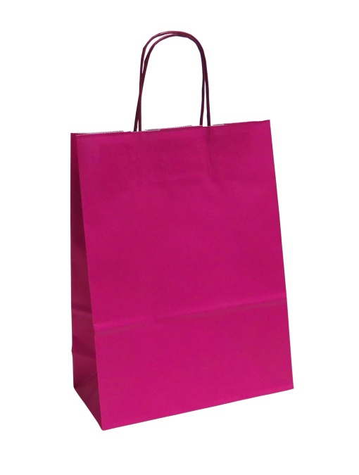Saco de Papel Asa Torcida 50 Fúcsia 22x10x29cm