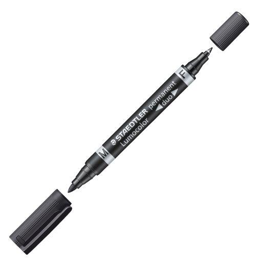 Marcador permanente STAEDTLER Lumocolor Duo 348-9 0,6mm+1,5mm preto