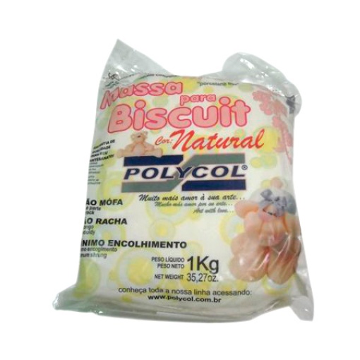 Pasta de Modelar Biscuit POLYCOL Natural 1kg