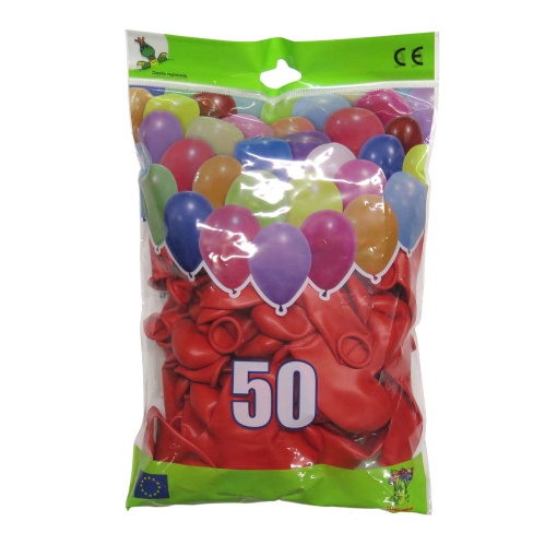 Balão de látex coração 25cm 10ö vermelho (50 unidades) BALLOONIA