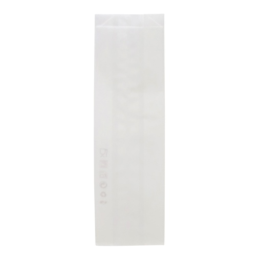 Saqueta Papel Branco 8x26+4cm com Fole Talher com 200