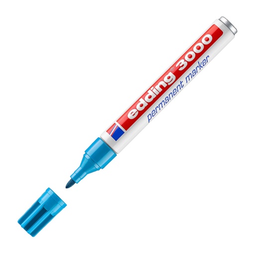 Marcador permanente EDDING 3000 1,5-3mm azul claro