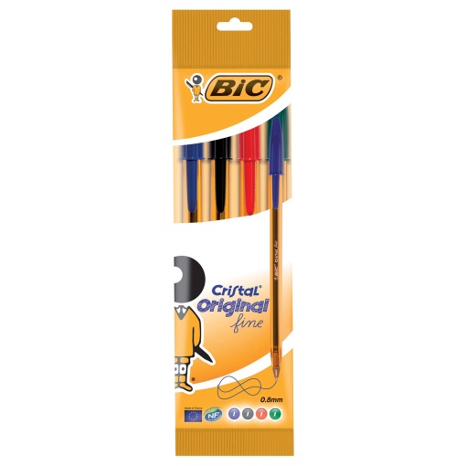 Esferográfica BIC Cristal Fine com 4